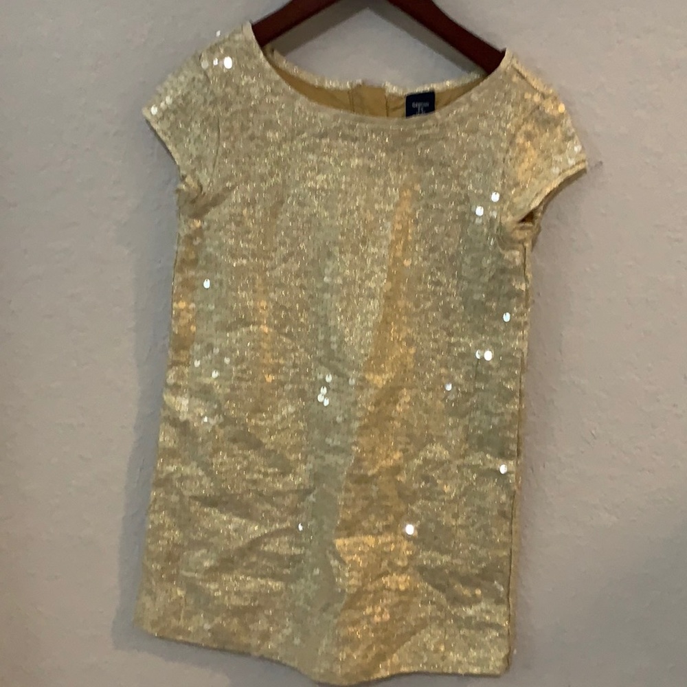 Gap Girls Gold Sequin Dress S 4-5